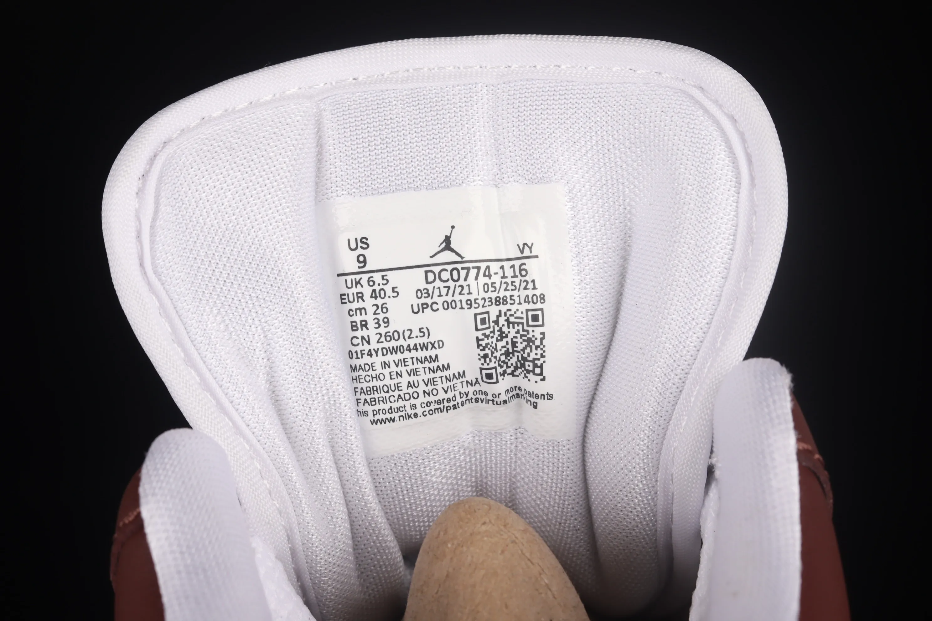 All categories Air Jordan Jordan series basketball shoes Air Jordan 1 Low G version pure original Air Jordan 1 Low AJ1 Joe 1 wine red and white low-top basketball shoes DC0774-116